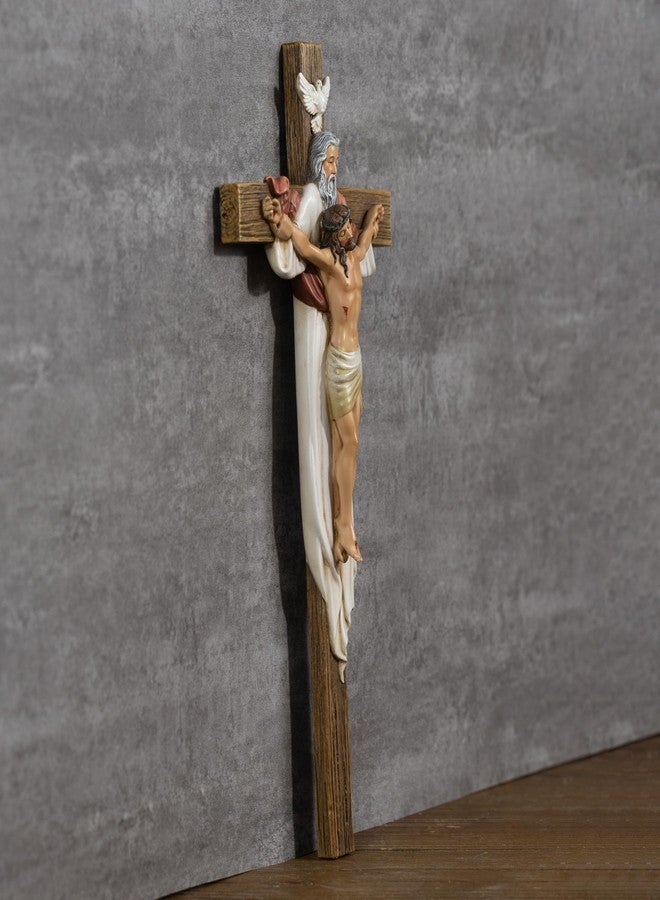 BC BUILDCLASSIC BC Catholic Holy Trinity Wall Cross, 12"H Crucifix Wall Cross, Jesus Christ Inspirtional Home Décor, Devoutional Gift, Christian Decoration for Home Church Office, Renaissance Sculpture Hand Painted by Buildclassic - Image 5