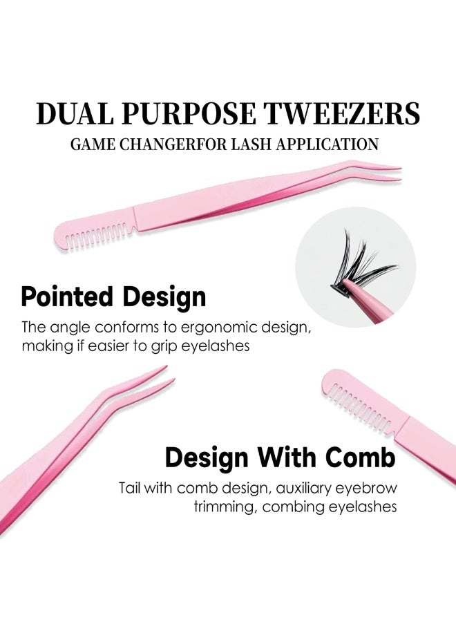 lashvana 280Pcs Lash Clusters Lash Extension Kit with Bond and Seal Glue and Tweezer 30D 40D DIY Clusters Lashes D Curl Individual Lash Cluster 9-16mm Mixed False Eyelash - Image 4