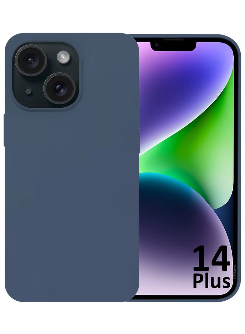 CATANES Silicone Case Cover for Apple iPhone 14 Plus, Slim Protective Cover with Microfiber Lining, Drop Protection - Dark Purple - Image 2