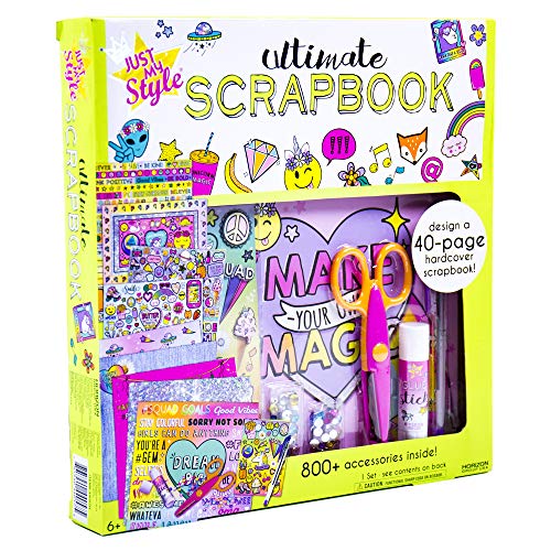 Just My Style Ultimate Scrapbook, Personalize and Decorate A 40-Page DIY Scrapbook, Great for Travel, Road Trips & On-The-Go, Memory Keeper Scrap Book for Kids & Tween Ages 6, 7, 8, 9,Beige - Image 3