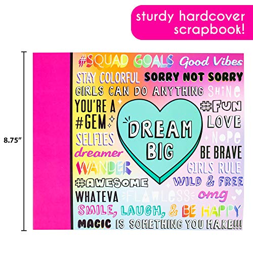 Just My Style Ultimate Scrapbook, Personalize and Decorate A 40-Page DIY Scrapbook, Great for Travel, Road Trips & On-The-Go, Memory Keeper Scrap Book for Kids & Tween Ages 6, 7, 8, 9,Beige - Image 5