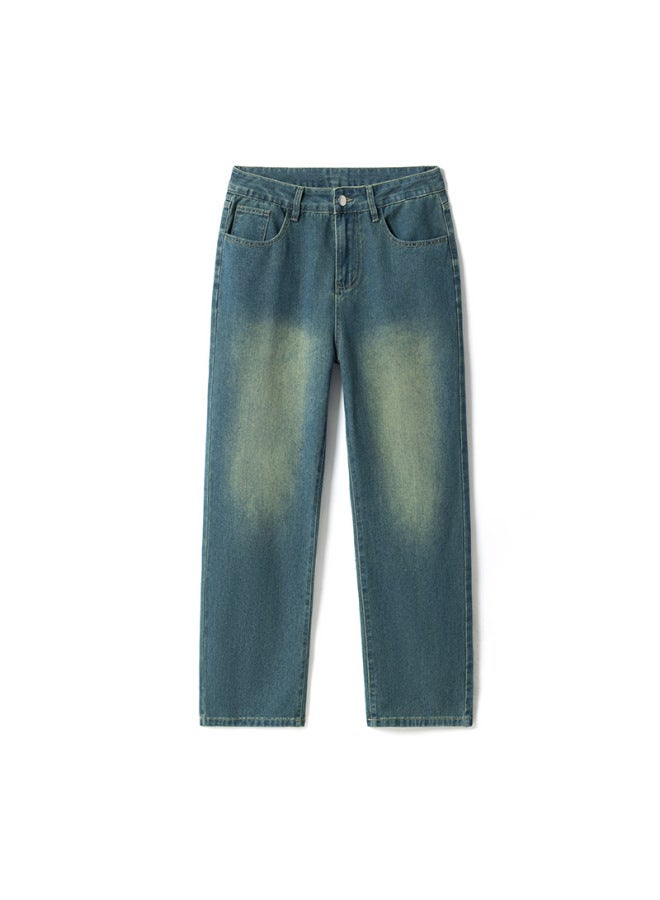 Men's Wear Walking Style Basic Xintang Jeans Men's American Style Straight Retro Washed Trousers