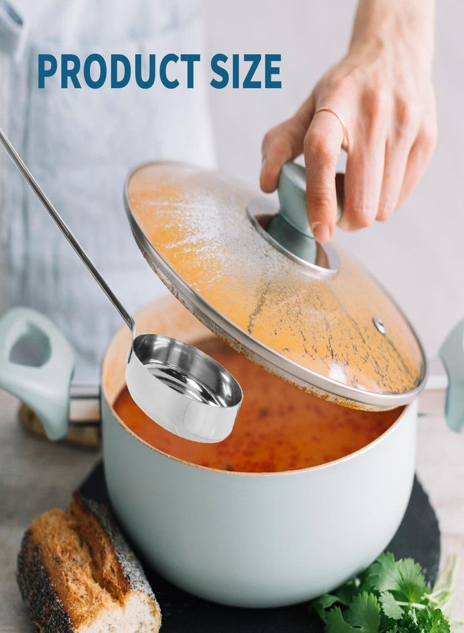 Tsnamay ملعقة صلصة بيتزا من الفولاذ المقاوم للصدأ من تسناماي، مقاس 10.55 بوصة، مزودة بخطافات ومقابض طويلة للتقليب والتقسيم وتقديم الحساء - Image 4