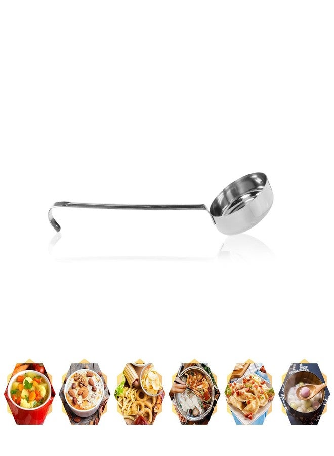 Tsnamay ملعقة صلصة بيتزا من الفولاذ المقاوم للصدأ من تسناماي، مقاس 10.55 بوصة، مزودة بخطافات ومقابض طويلة للتقليب والتقسيم وتقديم الحساء - Image 3