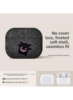 Strawberry Bear Family Airpods Protective Case Cartoon Cute Suitable For Apple 1/2/3 Generation Bluetooth Headset Soft Case-Color:Geng Ghost-Black-Model:Airpods3(4th Generation)