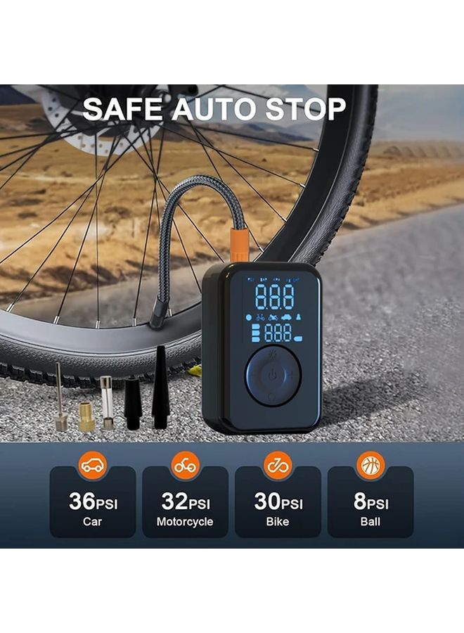 Portable High Power Wireless Air Compressor Black For Car Bike Motorcycle Tire Inflation - Image 4