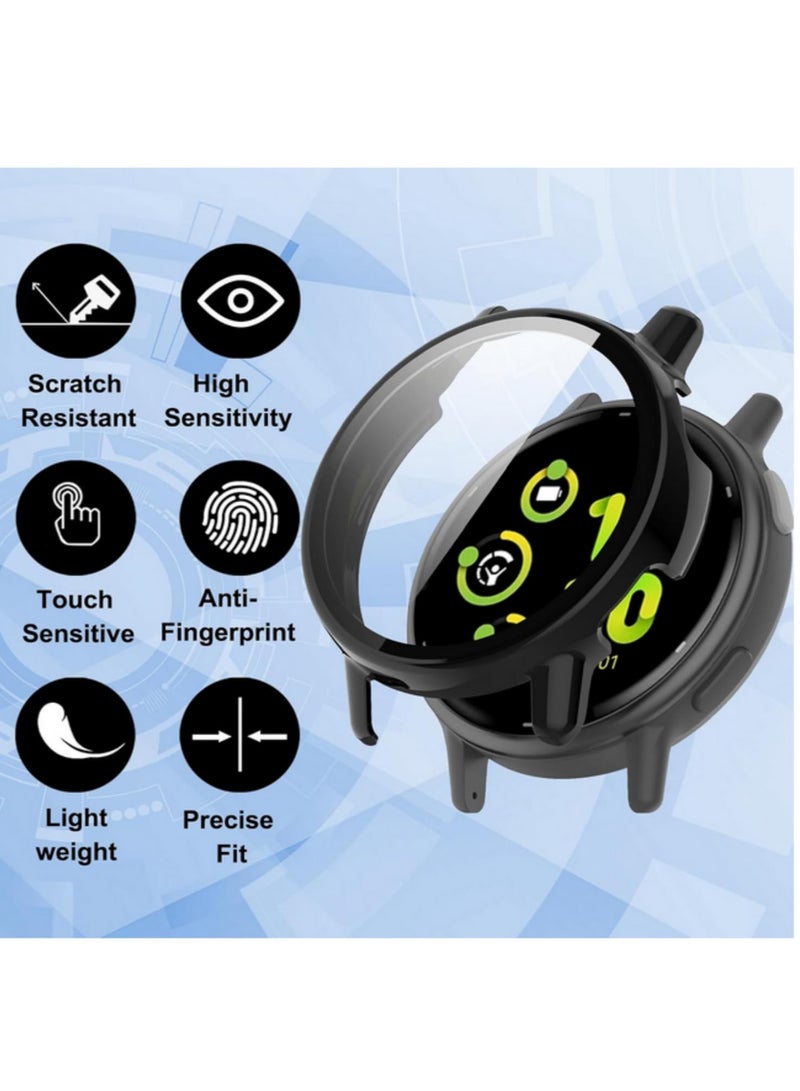 1PCS Hard PC Protective Case For Garmin Vivoactive 5 with Tempered Glass Screen Protector Full Cover Bumper Smartwatch Accessories Anti Scratch Shockproof Design Black - Image 5