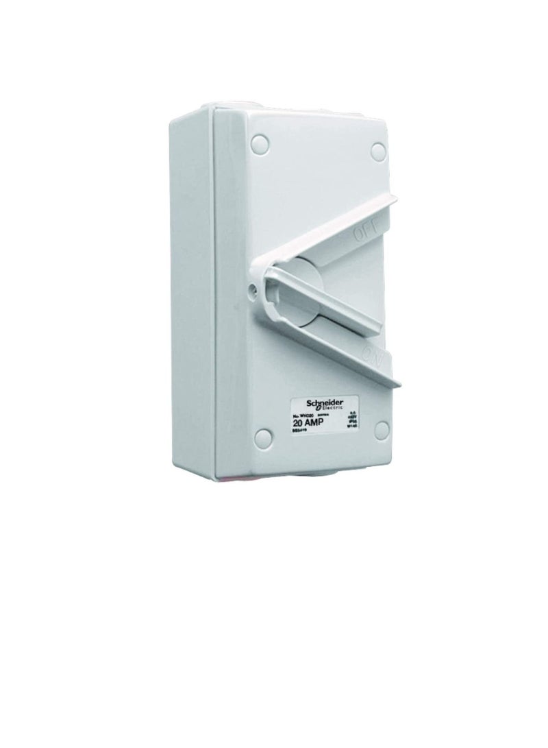 Schneider Electric 20A 440V Surface Mount Double Pole Isolating Switch IP66 weatherproof - Image 2