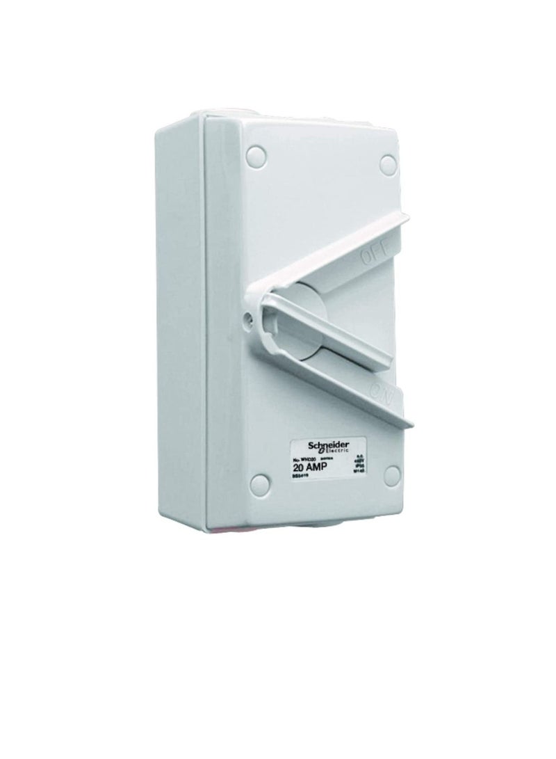 Schneider Electric 20A 440V Surface Mount Double Pole Isolating Switch IP66 weatherproof - Image 3