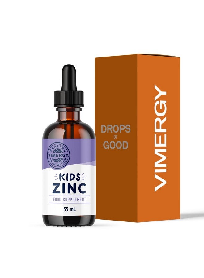 Vimergy Kids Organic Liquid Zinc Sulfate - For Children & Adolescence 1-18 Years Old, Fast-Absorbing Immune Support* - Promotes Healthy Bones, Hair & Skin. USDA Organic, Kosher, Vegan, Non-GMO - 55 mL - Image 1