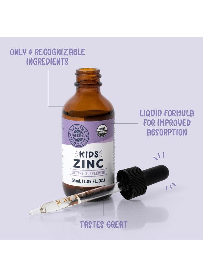 Vimergy Kids Organic Liquid Zinc Sulfate - For Children & Adolescence 1-18 Years Old, Fast-Absorbing Immune Support* - Promotes Healthy Bones, Hair & Skin. USDA Organic, Kosher, Vegan, Non-GMO - 55 mL - Image 3