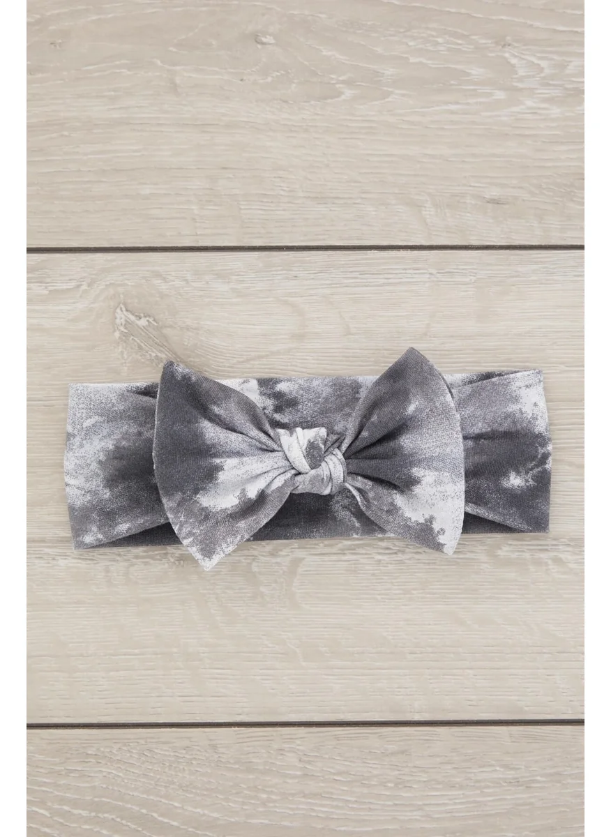 Babygiz Batik Gray Handmade Soft Bow Tied Natural Cotton Combed Cotton Baby Kids Girls Bandana Rainbow Series