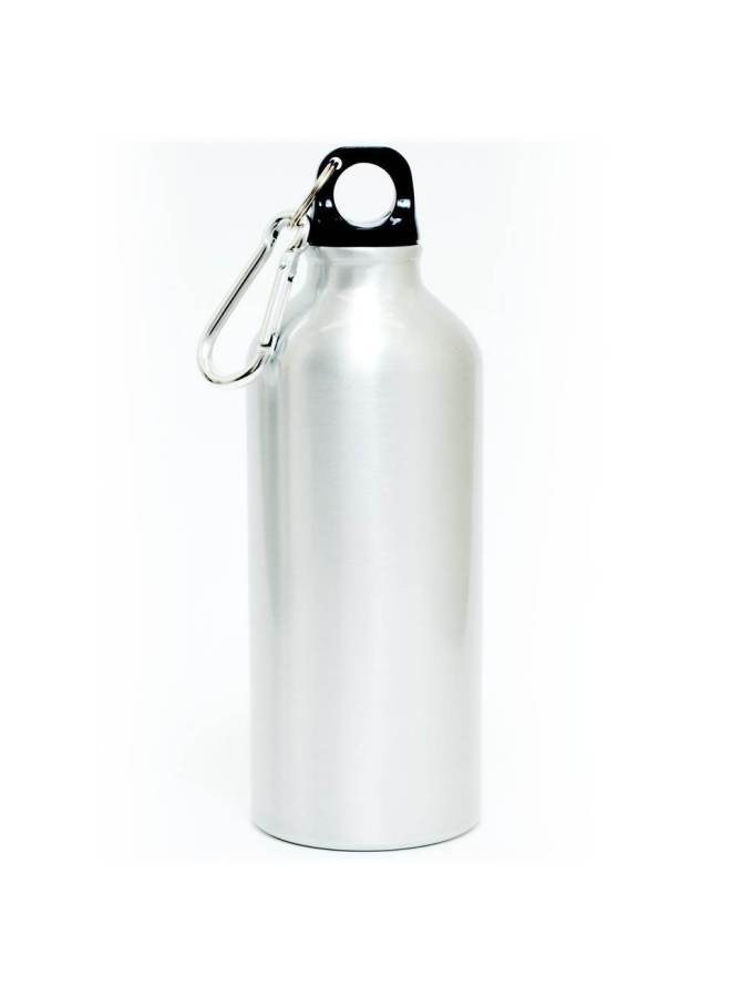 Thermal Transfer Blank Sports Kettle Outdoor Aluminum Kettle Sublimation Coating Cup Printed Logo Portable Carabiner Kettle-Color:Silver-Capacity:400ML - Image 1