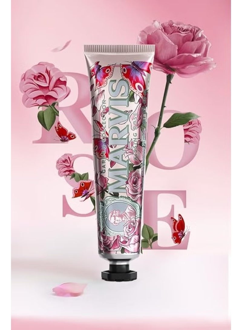 Marvis Garden Collection Kissing Rose Limited Edition Toothpaste, 75 ml, Sensational Flavored Toothpaste for a Long-Lasting Freshness - Image 4