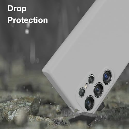 DIZORO Microfiber Candy Case Compatible for Samsung S25 Ultra 5g Smooth Touch Cushion Liquid Soft Silicone Rubber Phone Cases Non-Slip Full Body Protective Shockproof Back Cover (New Titanium Grey) - Image 3