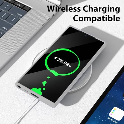 DIZORO Microfiber Candy Case Compatible for Samsung S25 Ultra 5g Smooth Touch Cushion Liquid Soft Silicone Rubber Phone Cases Non-Slip Full Body Protective Shockproof Back Cover (New Titanium Grey) - Image 5
