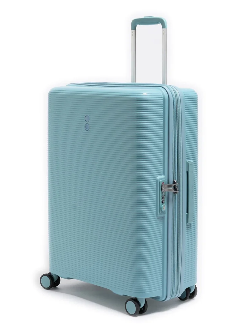 Echolac Forza 75cm Hardcase Expandable 4 Double Wheel Cabin Luggage Trolley Coastal Blue