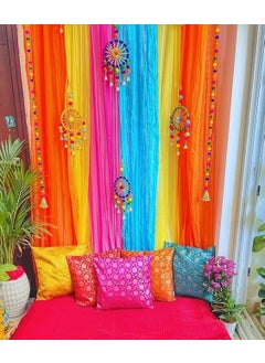 SP SELLPLUS Sellplus Backdrop Setup for Mehndi haldi Marrige Pooja ganpati Home Decoration Combo of Marigold Strings Set 43 