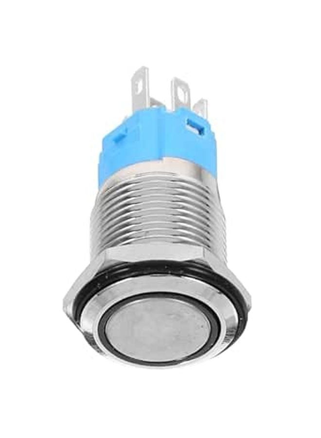16mm Latching Push Button Switch with LED Ring Light 12V Automotive Ignition Start Power Reset - Image 1