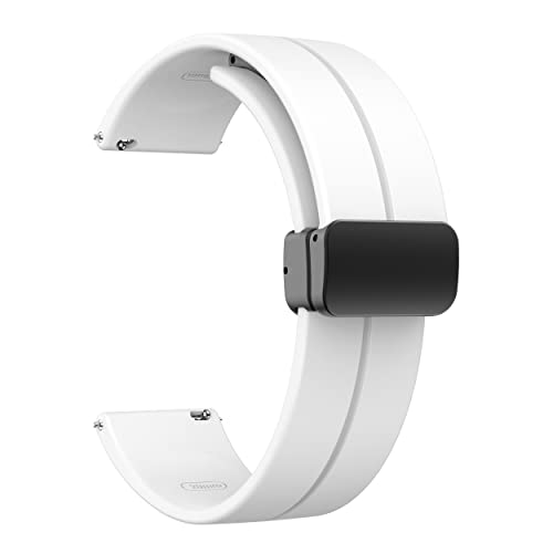 LYSMVIVI Magnetic Watch Band 22mm 20mm 19mm 18mm 16mm With Quick Release Soft Silicone Sport Watch Band for Men Women, Magnetic Silicone Replacement Strap - Image 1