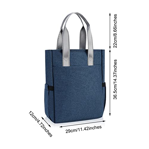 enyuwlcm Oxford Document Bag with Handle and Meeting Office School Organizer File Tote Bag for Carrying Paper Files Books 1 Pack Blue - Image 2