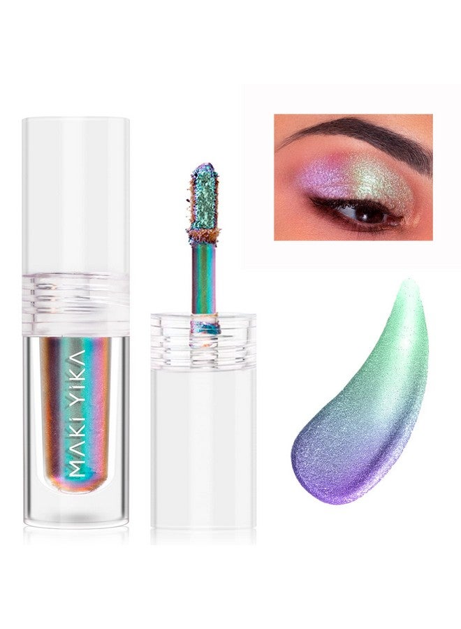 MAKI YIKA Glitter Liquid Eyeshadow, Chameleon Metallic Eyeshadow MultiColor Shifting, Highly Pigmented, Long Lasting With No Creasing Multichrome Holographic Eye Looks (#6 Aurora) - Image 1