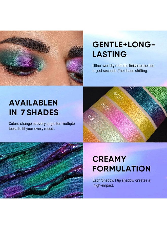 MAKI YIKA Glitter Liquid Eyeshadow, Chameleon Metallic Eyeshadow MultiColor Shifting, Highly Pigmented, Long Lasting With No Creasing Multichrome Holographic Eye Looks (#6 Aurora) - Image 4