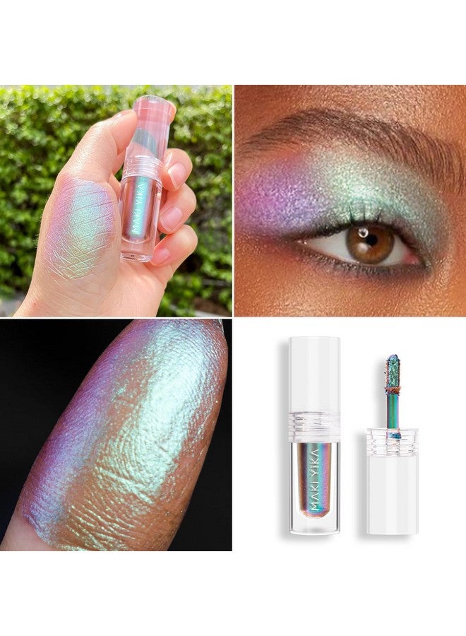 MAKI YIKA Glitter Liquid Eyeshadow, Chameleon Metallic Eyeshadow MultiColor Shifting, Highly Pigmented, Long Lasting With No Creasing Multichrome Holographic Eye Looks (#6 Aurora) - Image 2