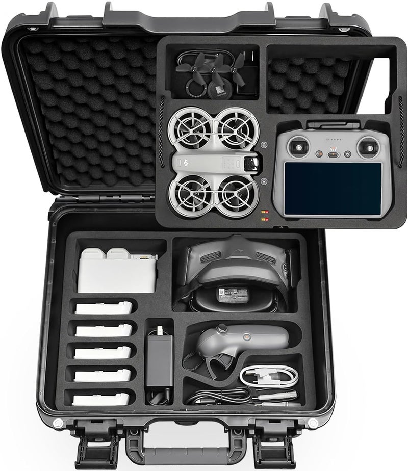 Lekufee Waterproof Hard Carrying Case for DJI Neo Drone,RC 2/N3/N2,Goggles 3/2/Integra(NOT for N3),RC Motion 3/2, Accessories(Case Only) - Image 1