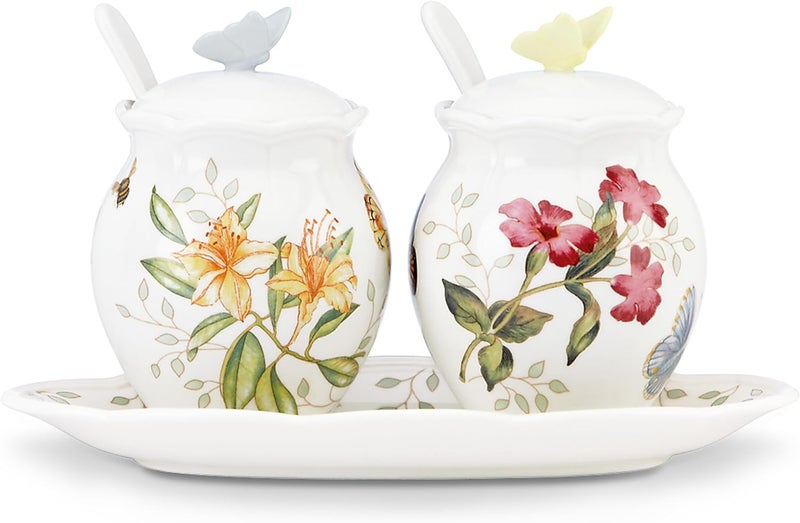 LENOX Butterfly Meadow 7-Piece Condiment Set, White - - Image 1