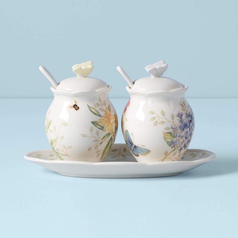 LENOX Butterfly Meadow 7-Piece Condiment Set, White - - Image 4