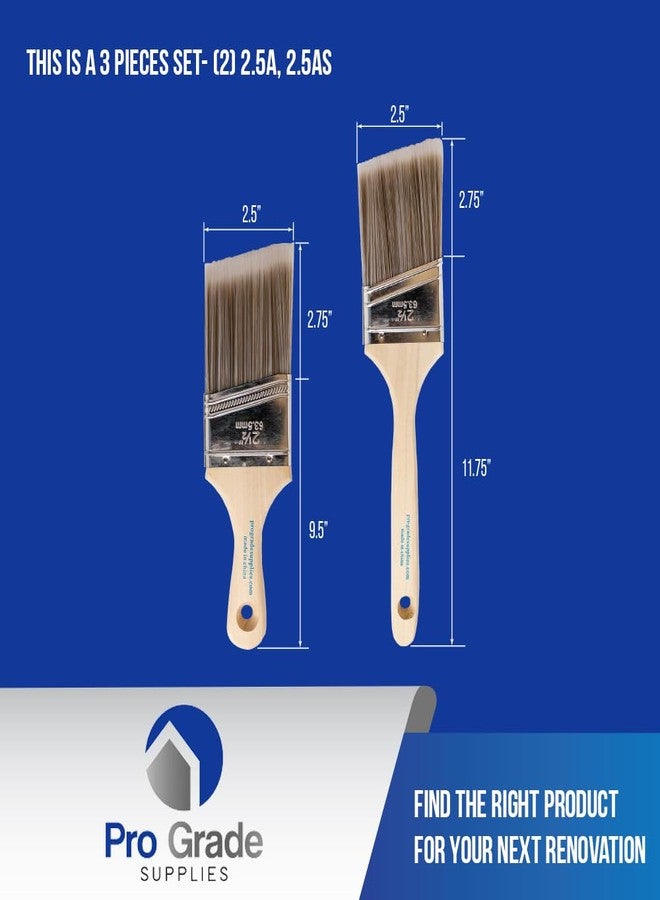 Pro-Grade Pro Grade - Paint Brushes - Paint Brush Set (2.5" A 3pc. VAR) - Image 2