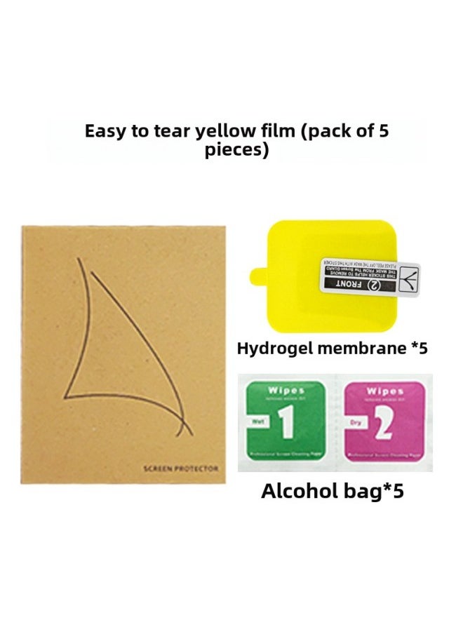 Generic - Applicable AppleWatch 9 Protective Film Apple Watch Film I8 Curved Surface HD Hydrated Film 45SE Frosted Soft Film-Color:Easy-to-tear Yellow Film (5-piece Set)-Dimensions:Iwatch*42mm (1/2/3 Generation) - Image 1
