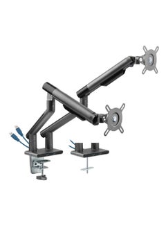 AFTERWORK AFTERWORK Snap Premium Dual Monitor Arm - Aluminum Spring-Assisted, USB Ports, Quick-Release VESA, 180° Rotation Stop, and Cable Management (Grey)  - Image 1