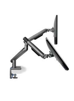 AFTERWORK AFTERWORK Snap Premium Dual Monitor Arm - Aluminum Spring-Assisted, USB Ports, Quick-Release VESA, 180° Rotation Stop, and Cable Management (Grey)  - Image 3