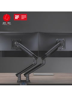 AFTERWORK AFTERWORK Snap Premium Dual Monitor Arm - Aluminum Spring-Assisted, USB Ports, Quick-Release VESA, 180° Rotation Stop, and Cable Management (Grey)  - Image 2