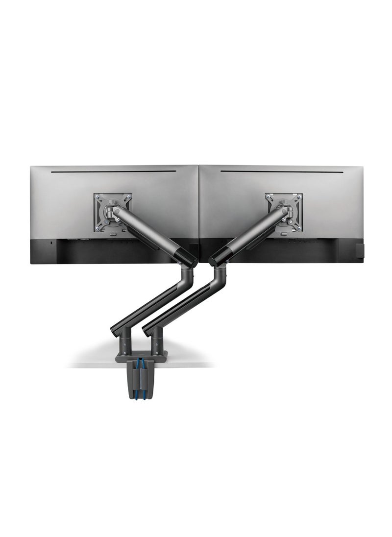AFTERWORK AFTERWORK Snap Premium Dual Monitor Arm - Aluminum Spring-Assisted, USB Ports, Quick-Release VESA, 180° Rotation Stop, and Cable Management (Grey)  - Image 4