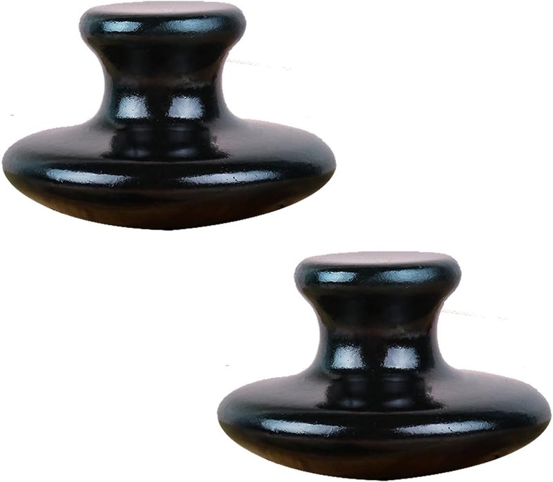 LLY Multifunctional Scraping Massage Tools Natural Black sibin bian Stone Beauty Health CareRelieve WrinklesMuscle and acupoint Massage Mushroom Scraping Massager 2 Pack - Image 1