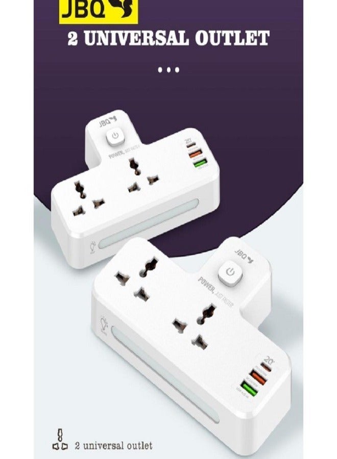 JBQ 2 ways power socket and 3 usb port.Fast charger  1 USB-c &2 USB-A ports - Image 3