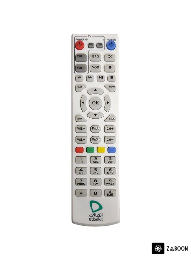 Zaboon TV Remote Control For Elife Etisalat White