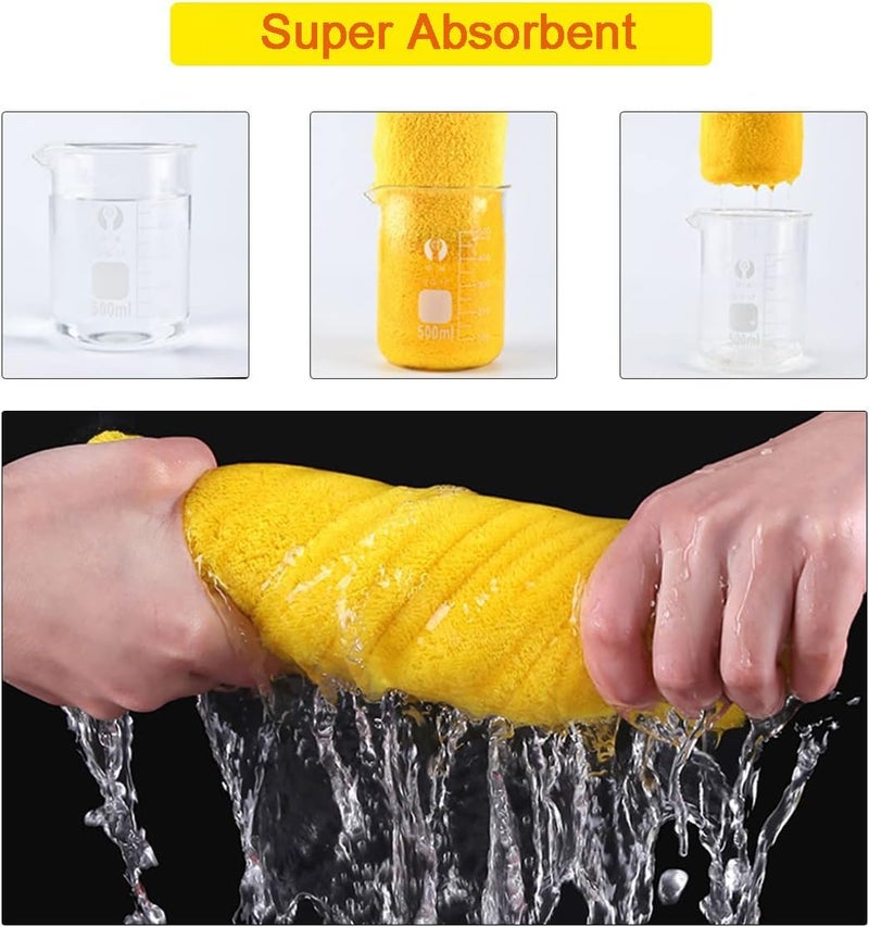 BEANPRECOY 5 Pcs Car Cleaning Kit, Microfiber Cleaning Cloth, Interior Cleaning Brush, Super Absorbent Double Sided Microfiber Drying Towel for Car, Windows, Screen and Kitchen - Image 4