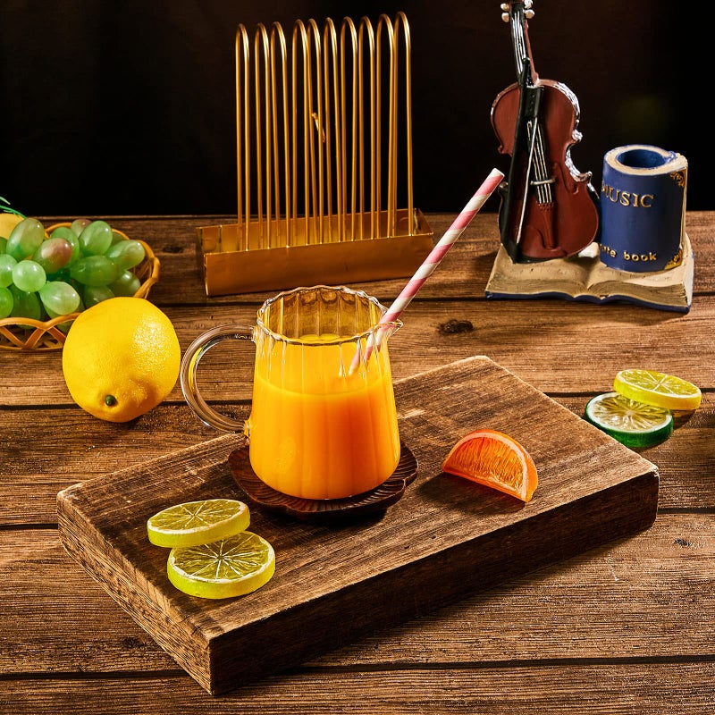 Leinuosen 2 Pcs Small Glass Creamer Pitcher with Spout Milk Frothing Pitcher Elegant Shaped Glass Coffee Tea Milk Creamer Jug Creative Frother Cup (wave Style, 250 Ml) - Image 5