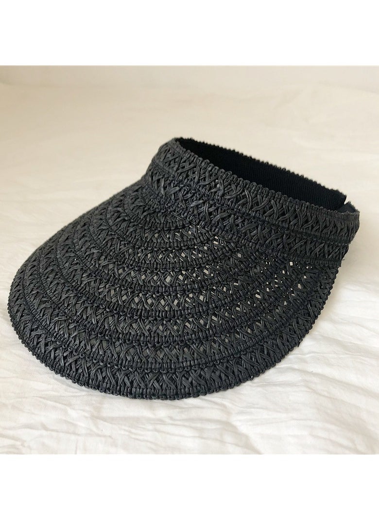 KUYING - New Breathable Sunshade Open Top Hat Straw Weaving Sunscreen Hat - Image 1
