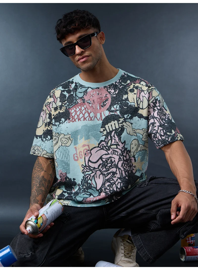 The Souled Store  The Souled Store Men Looney Tunes Blue Graphic Oversized T-Shirts for Men | Best Price UAE