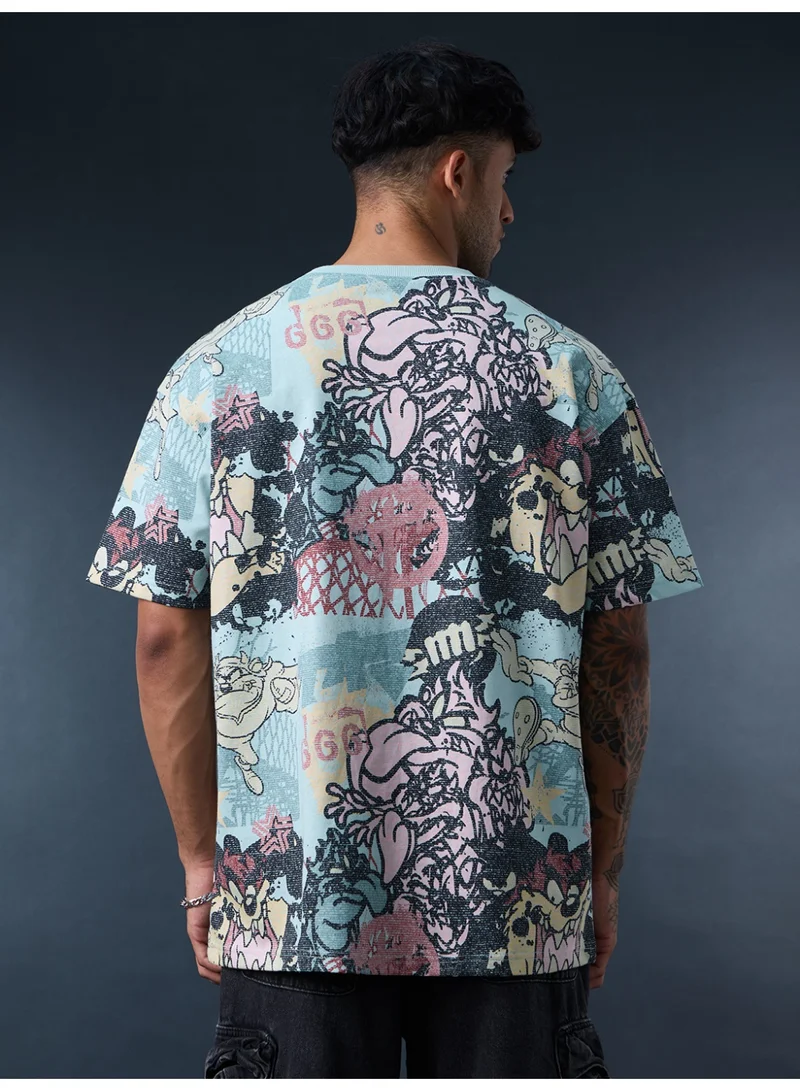 The Souled Store  The Souled Store Men Looney Tunes Blue Graphic Oversized T-Shirts for Men | Best Price UAE