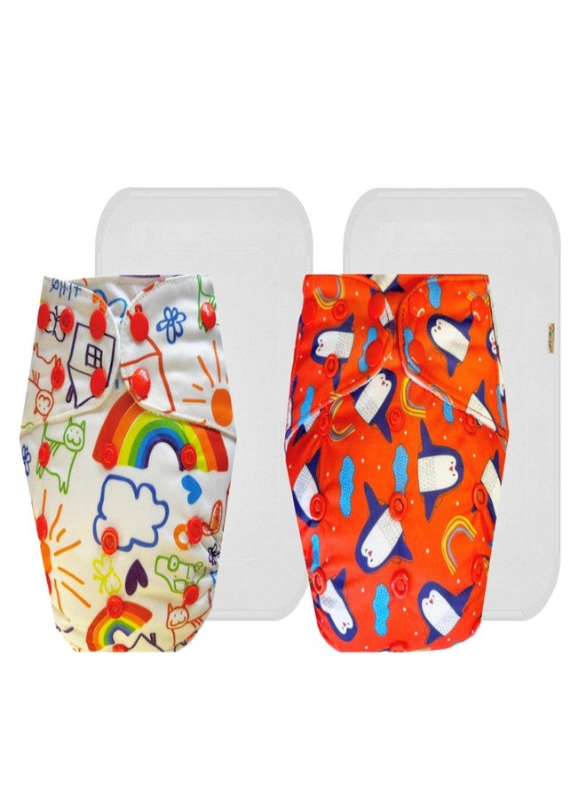 Dumbledo Premium Cloth Diaper with Cotton Insert (Pack of 2) | Hypoallergenic | Breathable | Quick Dry | All-Day Wear | 3 Months - 3 Years | Unisex Baby - Image 1