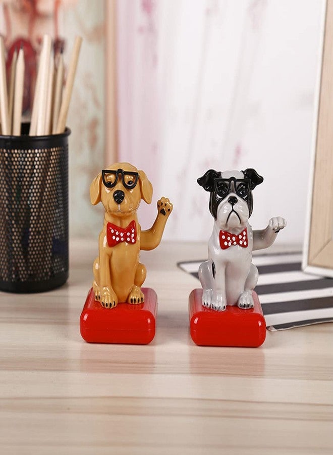 Surakey Solar Dancing Puppy Doll Ornament Figurine Shaking Solar Dashboard Sculpture Doll Toy Decor for Car, Home, Offices & Vehicle Interior Decoration (Yellow) - Image 4