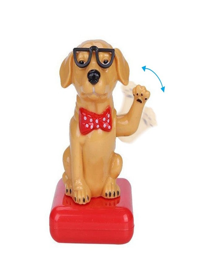 Surakey Solar Dancing Puppy Doll Ornament Figurine Shaking Solar Dashboard Sculpture Doll Toy Decor for Car, Home, Offices & Vehicle Interior Decoration (Yellow) - Image 1