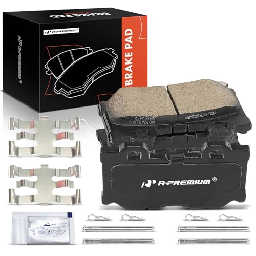 A-Premium Rear Ceramic Disc Brake Pads Set Compatible with Infiniti Q50 2014-2019, Q60 2014-2015/2017-2018, G37 2008-2013, M37 M56 2011-2013, QX70 2014, Q70 2014-2019, Q70L, FX50 & Nissan 370Z, 4 Pcs - Image 1