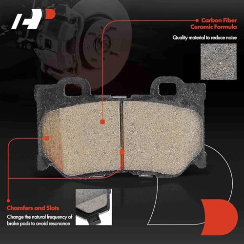 A-Premium Rear Ceramic Disc Brake Pads Set Compatible with Infiniti Q50 2014-2019, Q60 2014-2015/2017-2018, G37 2008-2013, M37 M56 2011-2013, QX70 2014, Q70 2014-2019, Q70L, FX50 & Nissan 370Z, 4 Pcs - Image 3